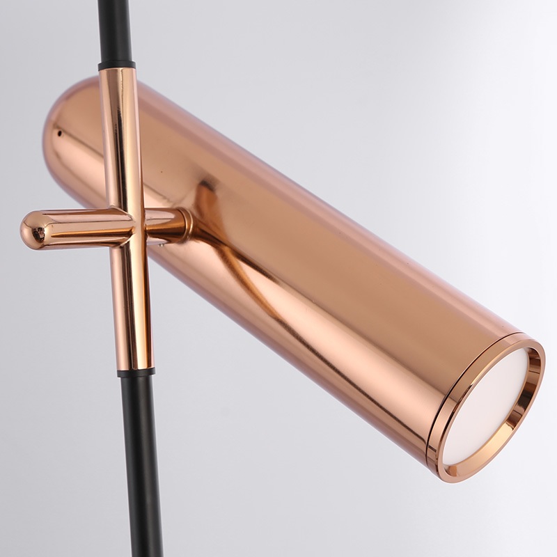 Minimalist Rose Gold Floor Lamp with Adjustable Lights – Ambient & Task Lighting Duo - Image 3