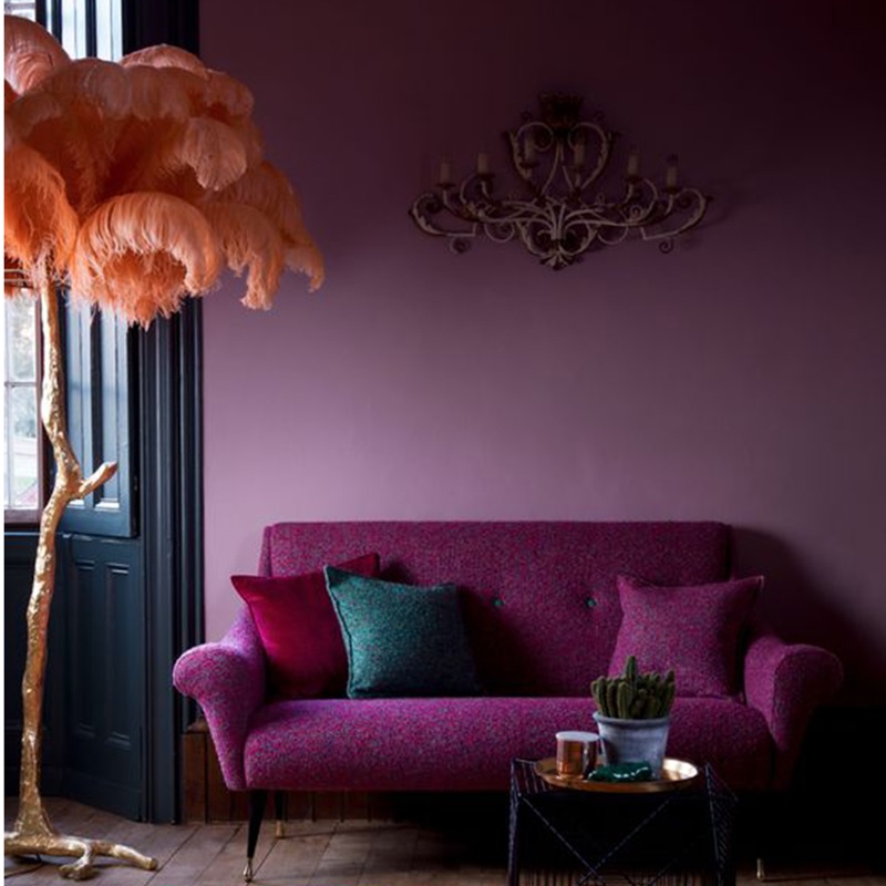 Pink Ostrich Feather Floor Lamp