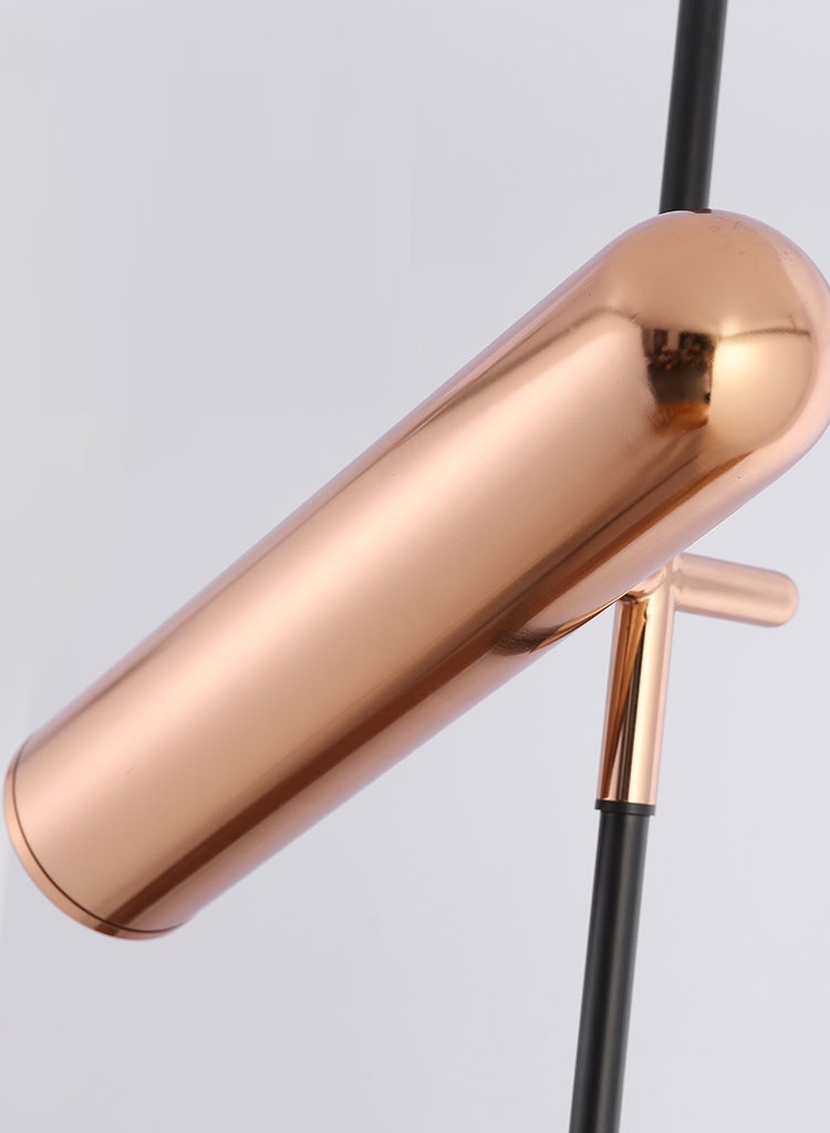 Minimalist Rose Gold Floor Lamp with Adjustable Lights – Ambient & Task Lighting Duo - Image 9