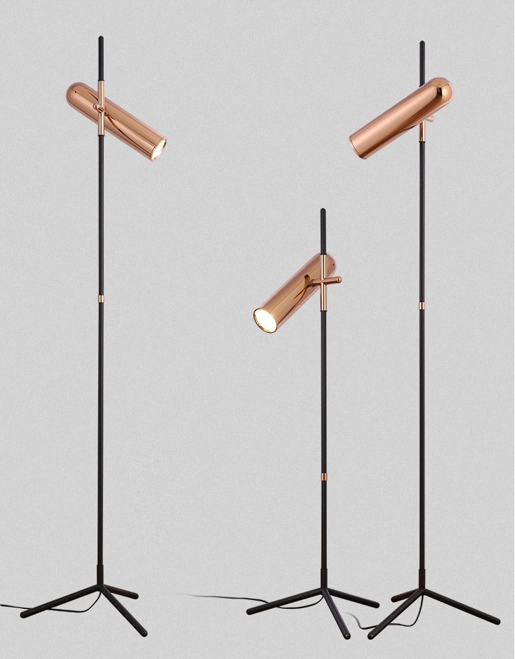 Minimalist Rose Gold Floor Lamp with Adjustable Lights – Ambient & Task Lighting Duo - Image 8