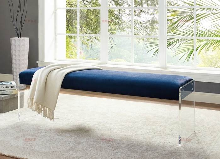 The Floating Effect Transparent Acrylic Bench 120x40cm, Seat Height 45cm - Image 2