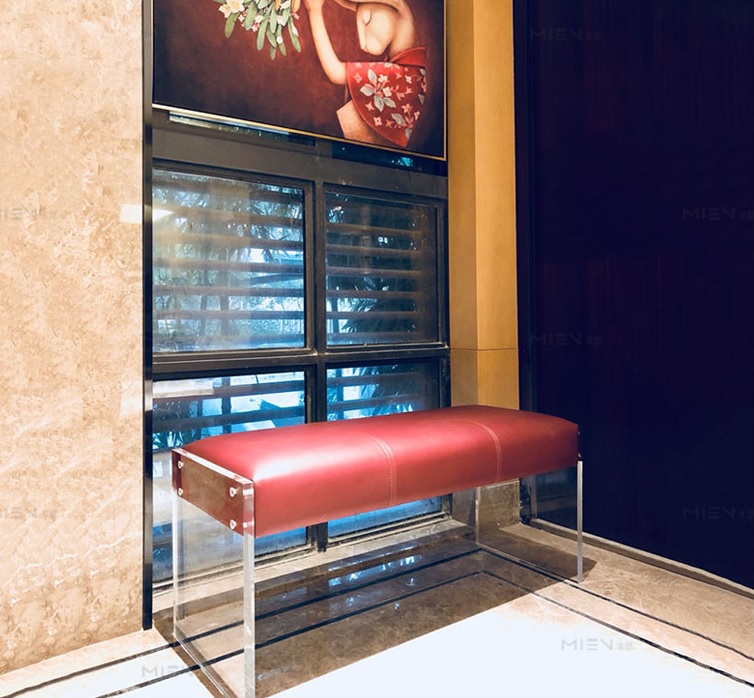 The Floating Effect Transparent Acrylic Bench 120x40cm, Seat Height 45cm - Image 4