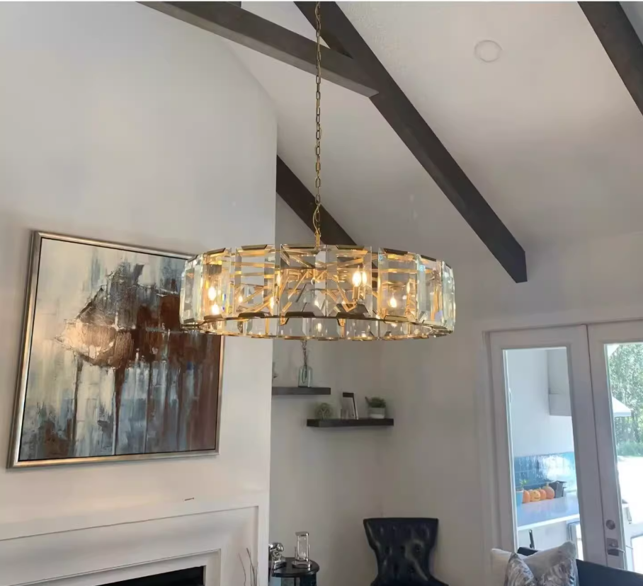 Modern Crystal Pendant Light- 80cm Round 27cm High - Image 2