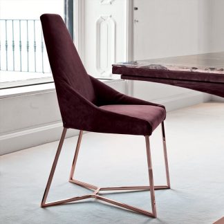 Modern Velvet Dining Chair – Plush High-Back Seat on Stainless Steel Frame