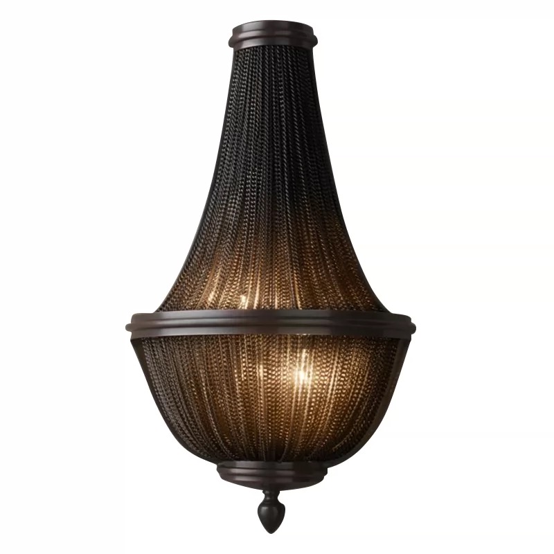 Gothic Revival Metal Wall Lamp with Blackened Aluminum Fringe - Image 6