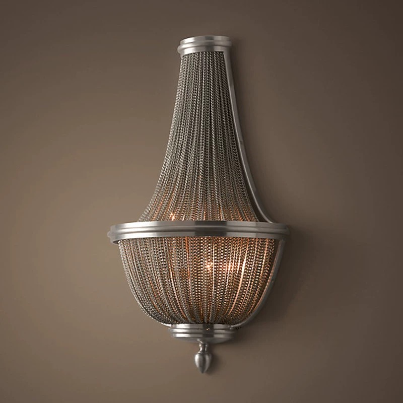 Gothic Revival Metal Wall Lamp with Blackened Aluminum Fringe - Image 4
