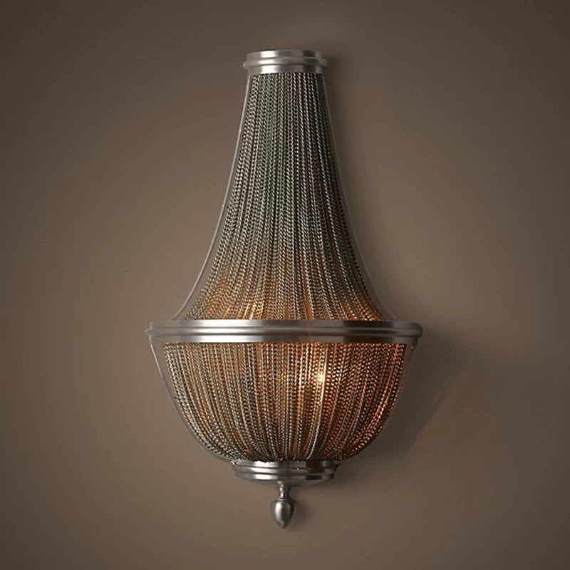 Gothic Revival Metal Wall Lamp with Blackened Aluminum Fringe - Image 5