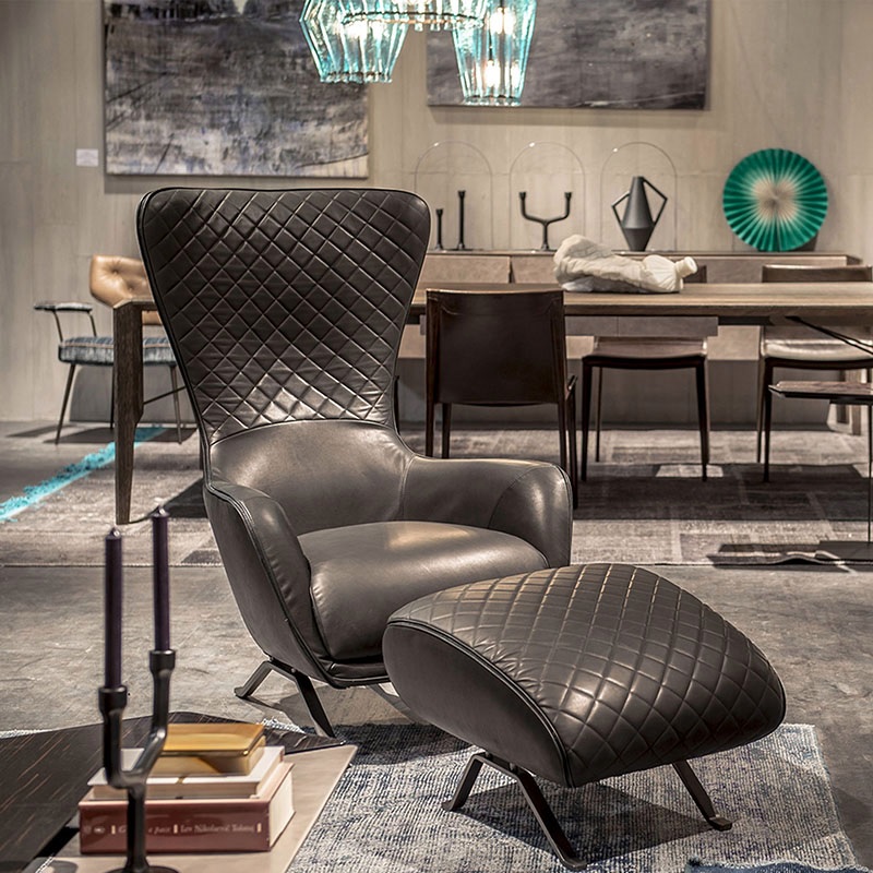 Luxury Contemporary Lounge Chair with matching Ottoman - Image 2