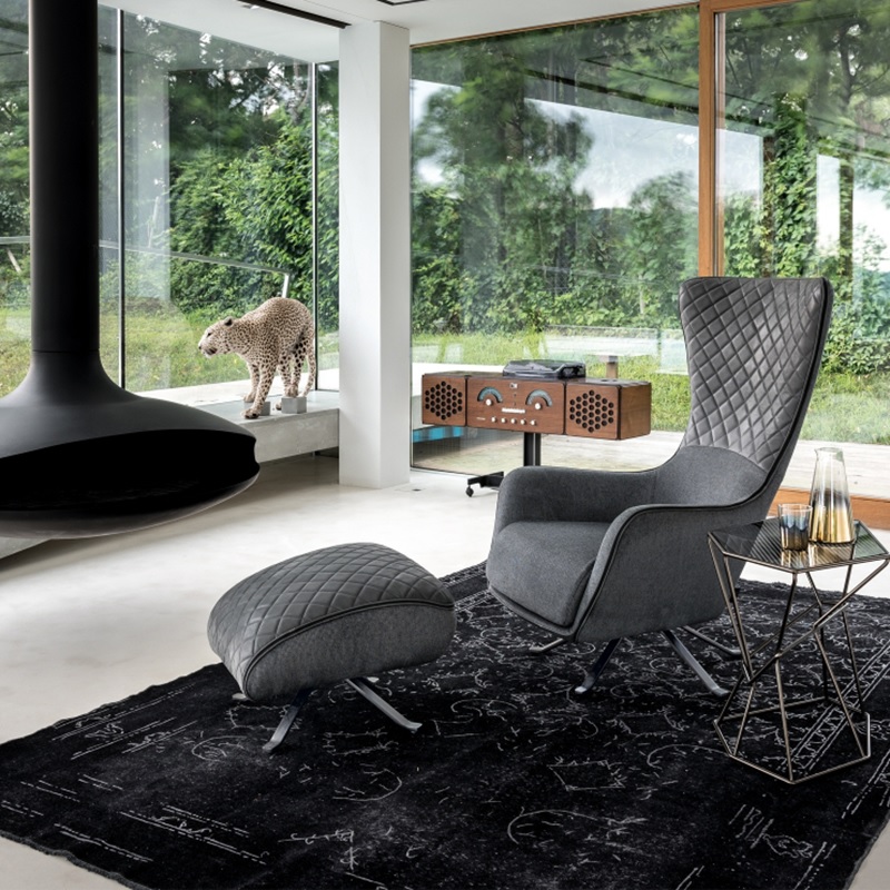 Luxury Contemporary Lounge Chair with matching Ottoman - Image 3