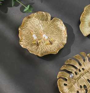 Golden Leaf Trio Decorative Tray Set