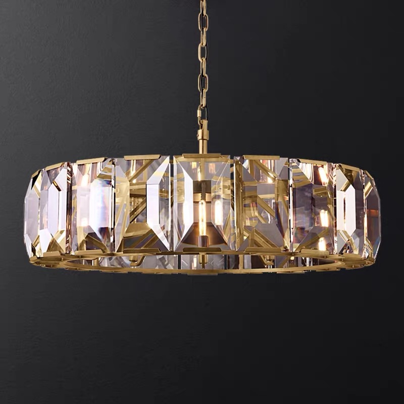 Modern Crystal Pendant Light- 80cm Round 27cm High - Image 3