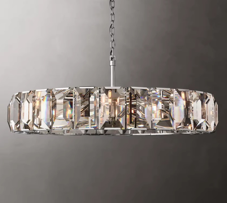 Modern Crystal Pendant Light- 80cm Round 27cm High - Image 4