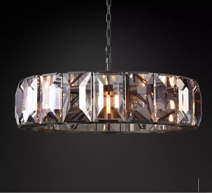 Modern Crystal Pendant Light- 80cm Round 27cm High - Image 6