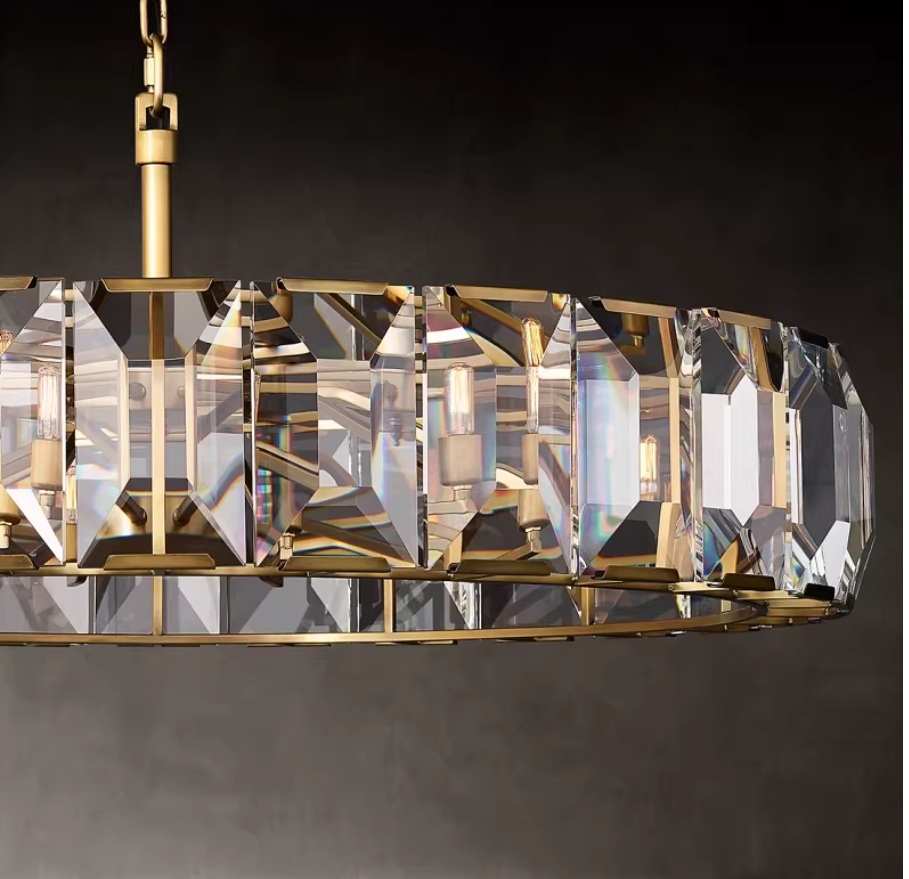 Modern Crystal Pendant Light- 80cm Round 27cm High - Image 5