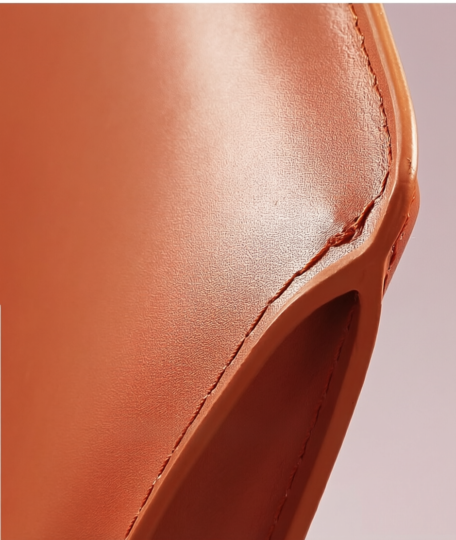 Modern Nordic Saddle Leather Dining Chair with Armrests, Set of 6 - Image 7