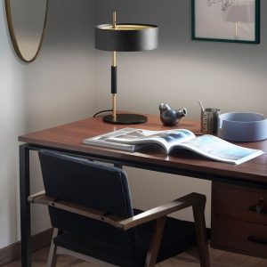 Matte Black and Copper Accent Lamp