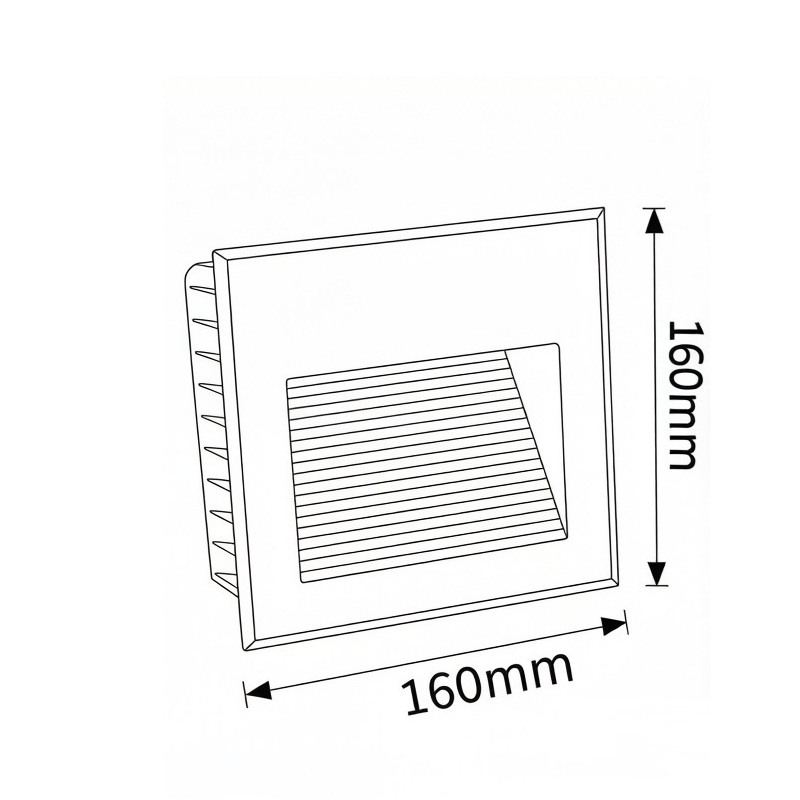 DC12V Square Baffled Louver Recessed Pathway and Step Light - Image 4