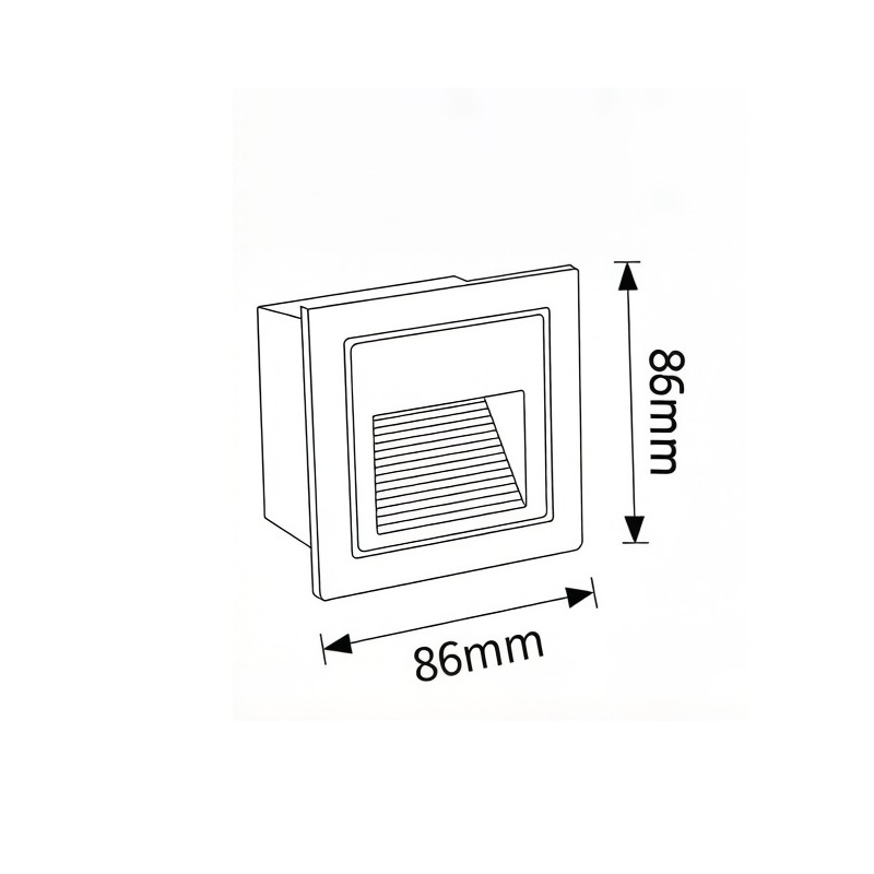 DC12V Square Baffled Louver Recessed Pathway and Step Light - Image 5